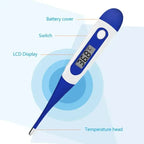 Professional Animal Digital Thermometer with Soft Probe Blue Digital Pet Dog Cat Veterinary Thermometer Waterproof Equipment
