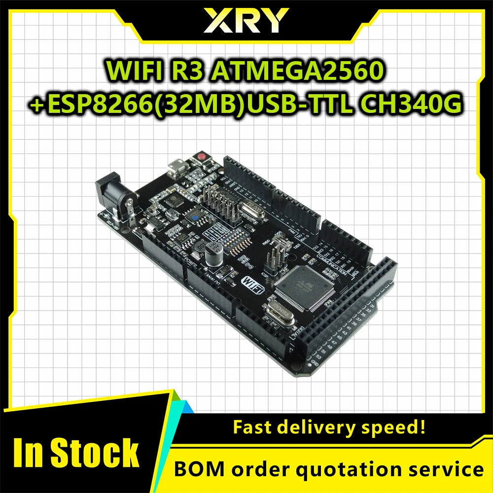 XRY Mega2560 WiFi R3 ATmega2560 ESP8266 32Mb memory USB-TTL CH340 Compatible for Arduino Mega NodeMCU For WeMos MEGA 2560 NEW