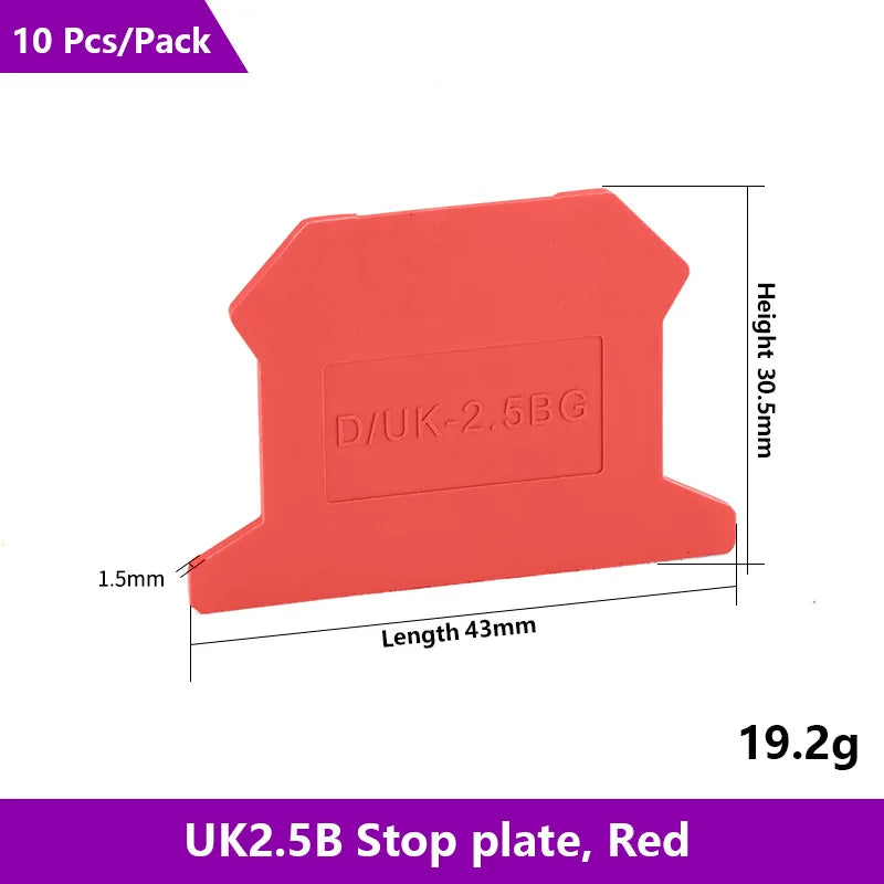 UK 2.5 Terminal Block UK2.5B Screw Connection Connect Strip 2.5B/3N/5N/6N/10N  2.5mm² Cable Electrical Din Rail Wire Connector
