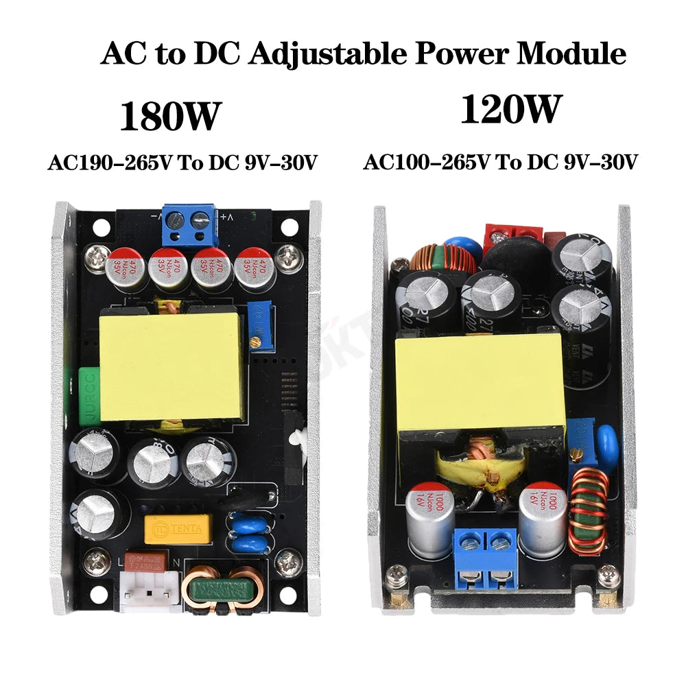 180W/120W High-Power Switching Power Supply Module Board AC190-265V to DC 9V-30V/AC100-265V To DC 9V-30V Adjustable Power Module