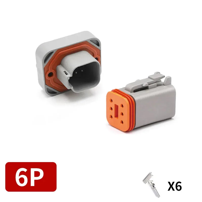 2/3/4/6/8/12Pin Deutsch Type DT Connector Plug-In With Fixed Flange DTM/DTP Waterproof Wire Automotive Connector