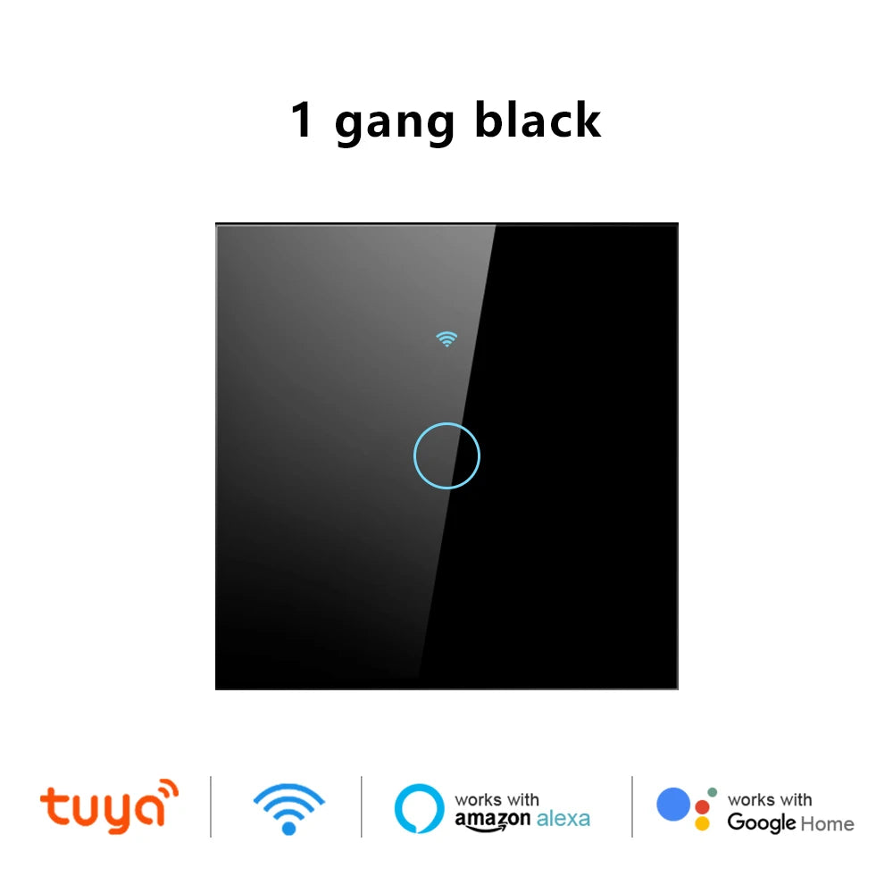 Work With Tuya WiFi Smart Touch Wall Switch RF433MHz 1/2/3/4 Gang Touch Sensor for LED Light Voice Control Alexa And Google Home