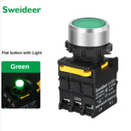 Push Button on Off Switch with LED 22mm Momentary Reset Self Locking Waterproof  Power Switch with Light 12V 24V 220V 10A 1NO2NC