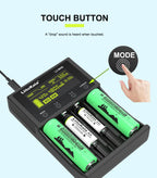 LiitoKala for 18650/26650/AA/AAA Li-ion/Ni-MH LCD Display Safe Fast Charging Lii-M4/M4S 4-Slot Smart Charger