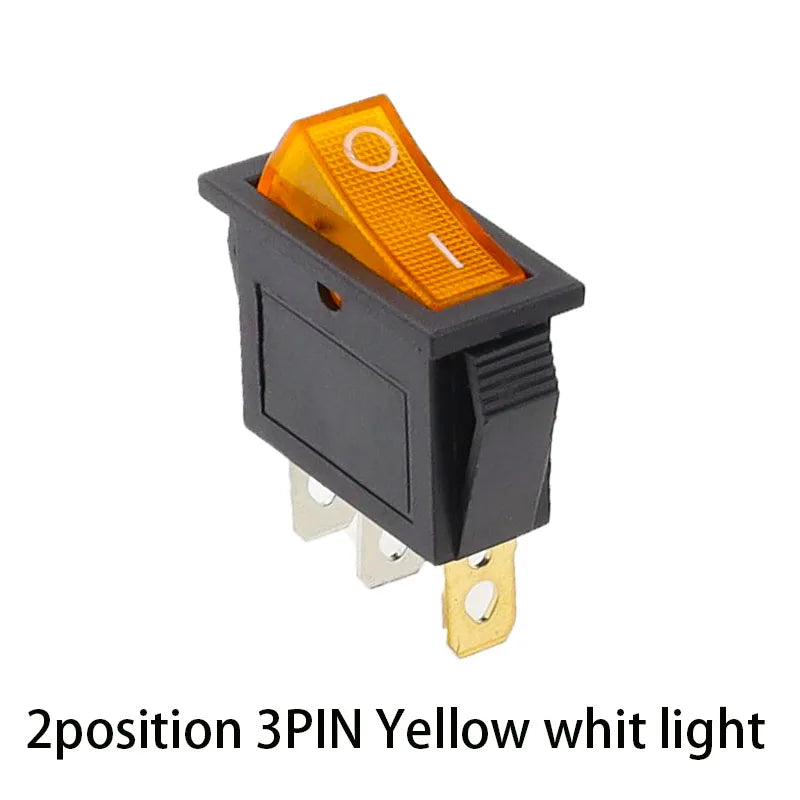 1PCS KCD3 Rocker Switch ON-OFF ON-OFF-ON 2 Position 3Pins Electrical equipment With Light Power Switch 16A 250V / 20A 125V AC