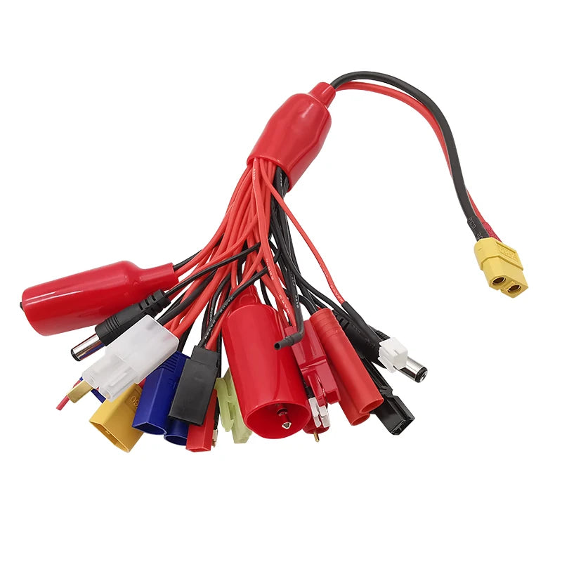 8 in1 / 19 in1 XT60 Female / 4mm Banana Plug to TRX EC3 JST DC Plugs etc Wire Splitter RC Lipo Battery Charging Connectors