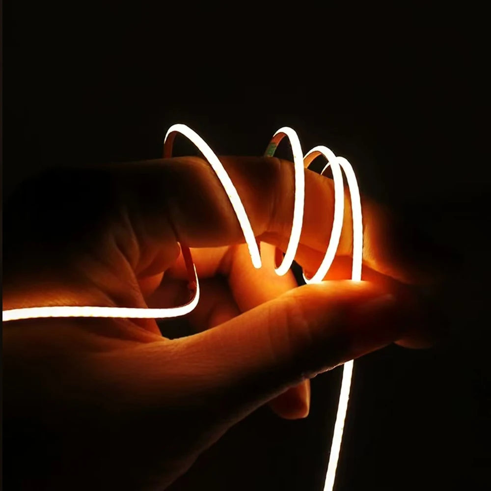 5V 12V 24V 2mm 3mm 4mm Ultra Slim COB LED Strip Lights DIY mini Figure 480LED/m Flexible Tape Light for Car Room Decoration