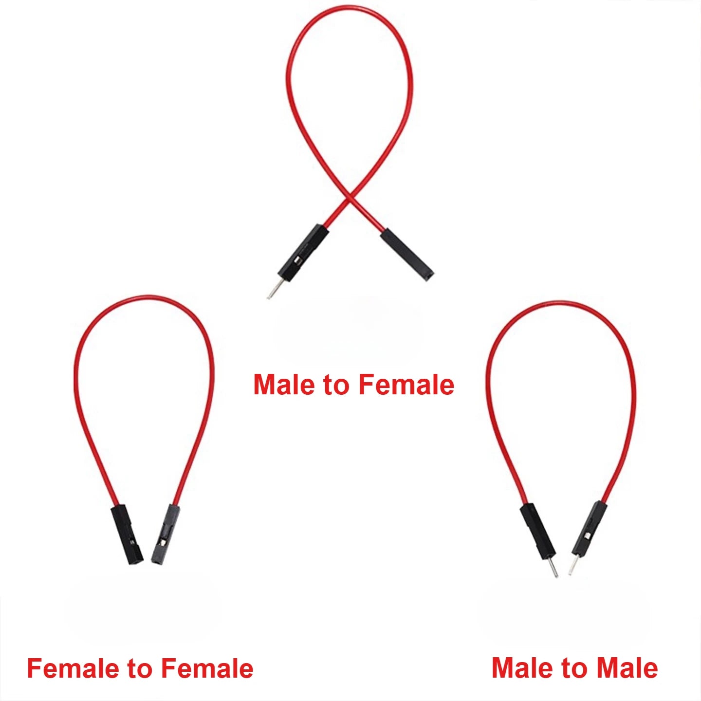10pcs Silicon Du Bang 2.54mm 1P Soft High Temperature Resist Cable Male Female 26AWG For DIY Arduino Breadboard Black White