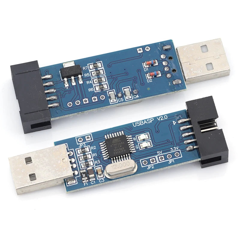 MGQH USBASP USBISP AVR Programmer USB ATMEGA8 ATMEGA128 ATtiny/CAN/PWM 10Pin Wire Module DIY + 10Pin To 6 Pin Adapter Board
