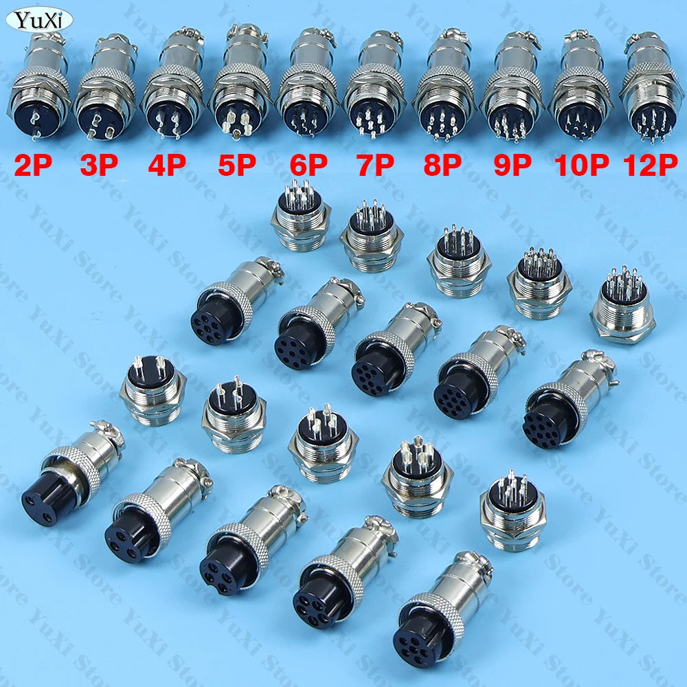 1-10Pcs GX20 Aviation Connector 2/3/4/5/6/7/8/9/10/12P Fixed Terminal Block Mobile Docking Type Cable Wire Connector Female Male