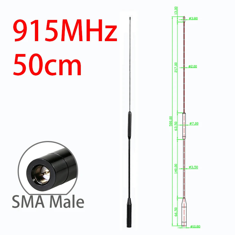 GIZONT LoRa 868MHz 915MHz Antenna SMA Long-range Communication Flexible Soft Whip Antenna For LoRaWan And Meshtastic 50CM 12DBi