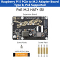 Waveshare PoE M.2 HAT+ (B) for Raspberry Pi 5 | High-Speed NVMe SSD PCIe Adapter with Ethernet Power