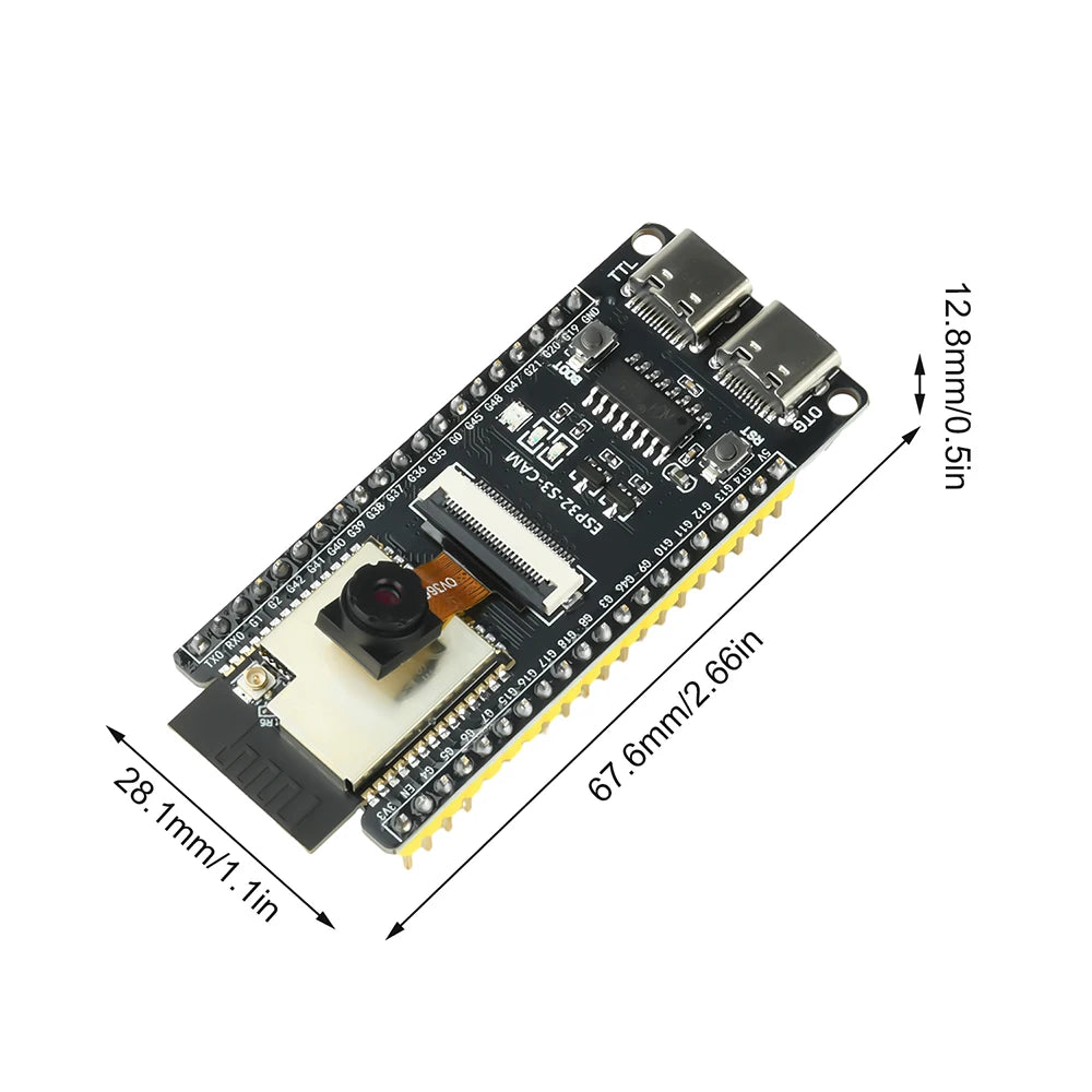 ESP ESP32-S3 CAM WiFi Bluetooth Development Board Module onboard ESP32-S3 N16R8 dual TYPE-C OV2640 /OV5640/OV3660 Camera