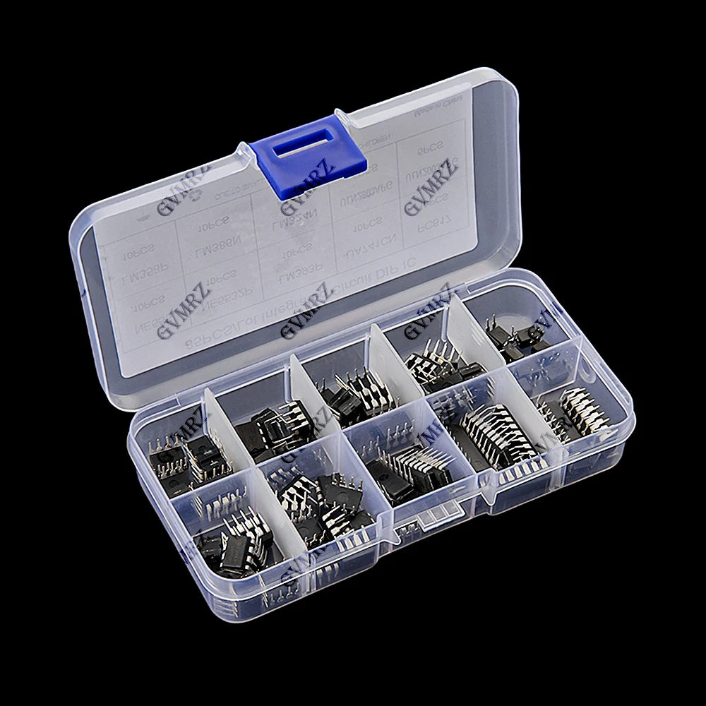 10Values 85PCS IC LM393P UA741CN Chip IC Kit DIP Direct Insertion Single Precision Timer LM358 NE555 LM358P NE5532P PC817