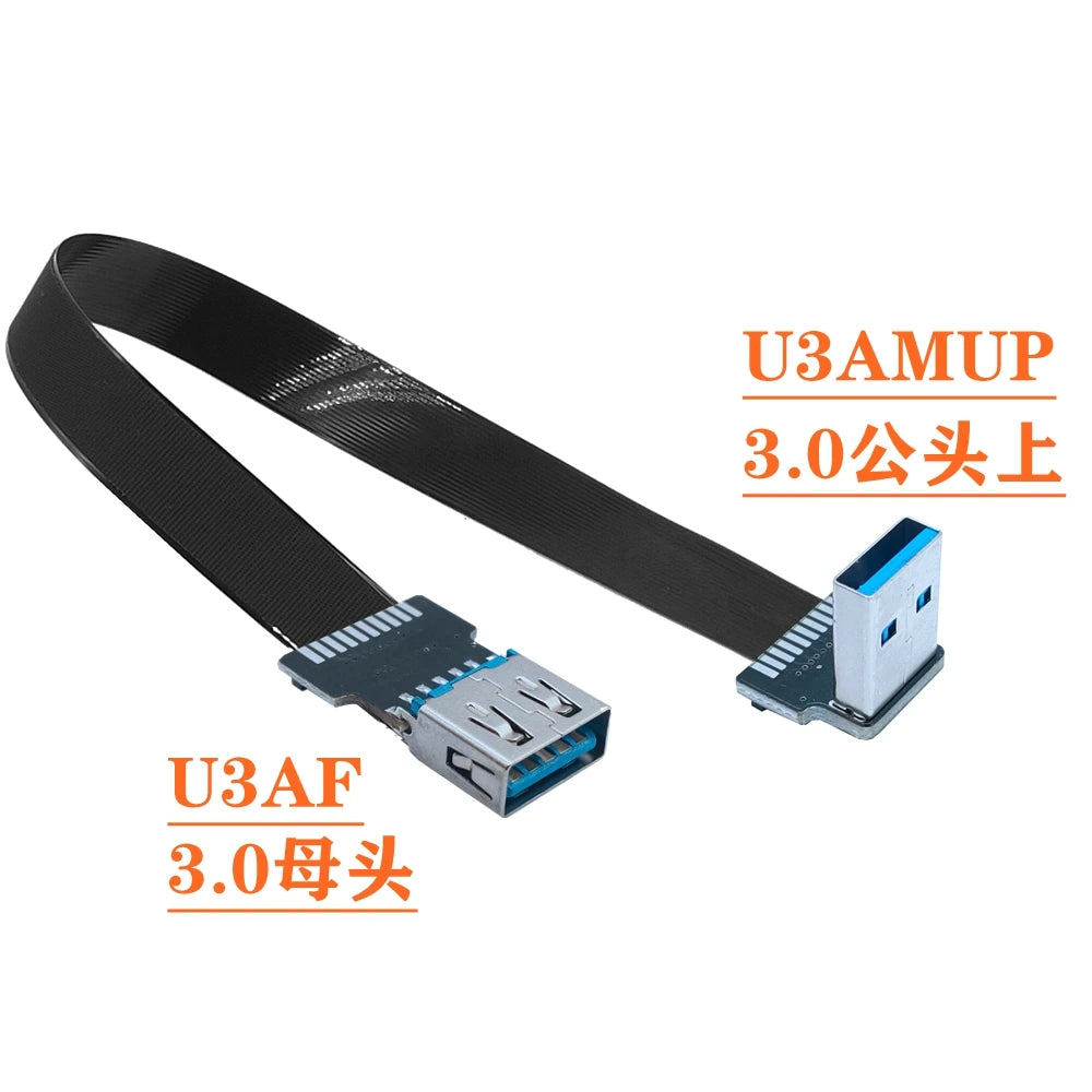 USB 3.0 male female conversion fpc elbow USB flat extension cable with 90 ° left and right bending USB port