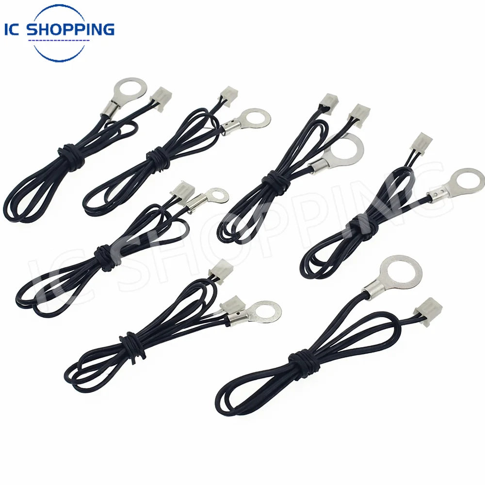 10PCS NTC Temperature Sensor OT Probe with Copper Ring 5K 10K 20K 50K 100K Thermistor B3950 1% Threaded Mounting
