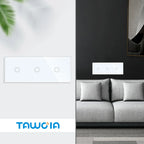 TAWOIA EU Triple 1/2/3/4 Gang 1/2 Way Wall Touch Light Switch 228mm Waterproof Backlight Sensor On/Off Switches