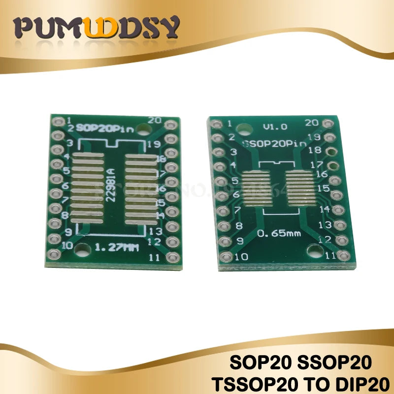 10PCS PCB Board SMD Turn To DIP 0805 0603 0402 SOT23 SOP MSOP SSOP TSSOP 8 10 14 16 20 24 28 SMT To DIP Adapter Converter Plate