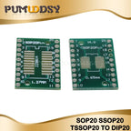 10PCS PCB Board SMD Turn To DIP 0805 0603 0402 SOT23 SOP MSOP SSOP TSSOP 8 10 14 16 20 24 28 SMT To DIP Adapter Converter Plate