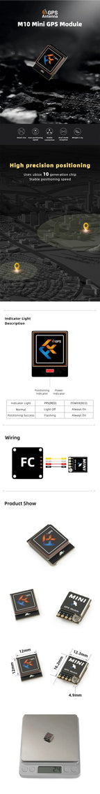 FlyFishRC M10 Mini GPS Module Built-in Ceramic Antenna For FPV Freestyle Long Range Drone Parts