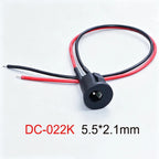 5.5*2.5/5.5*2.1mm Electric Lithium Battery Bicycle Connection Charging Port DC Power Supply Female Head With Cable Wired Socket