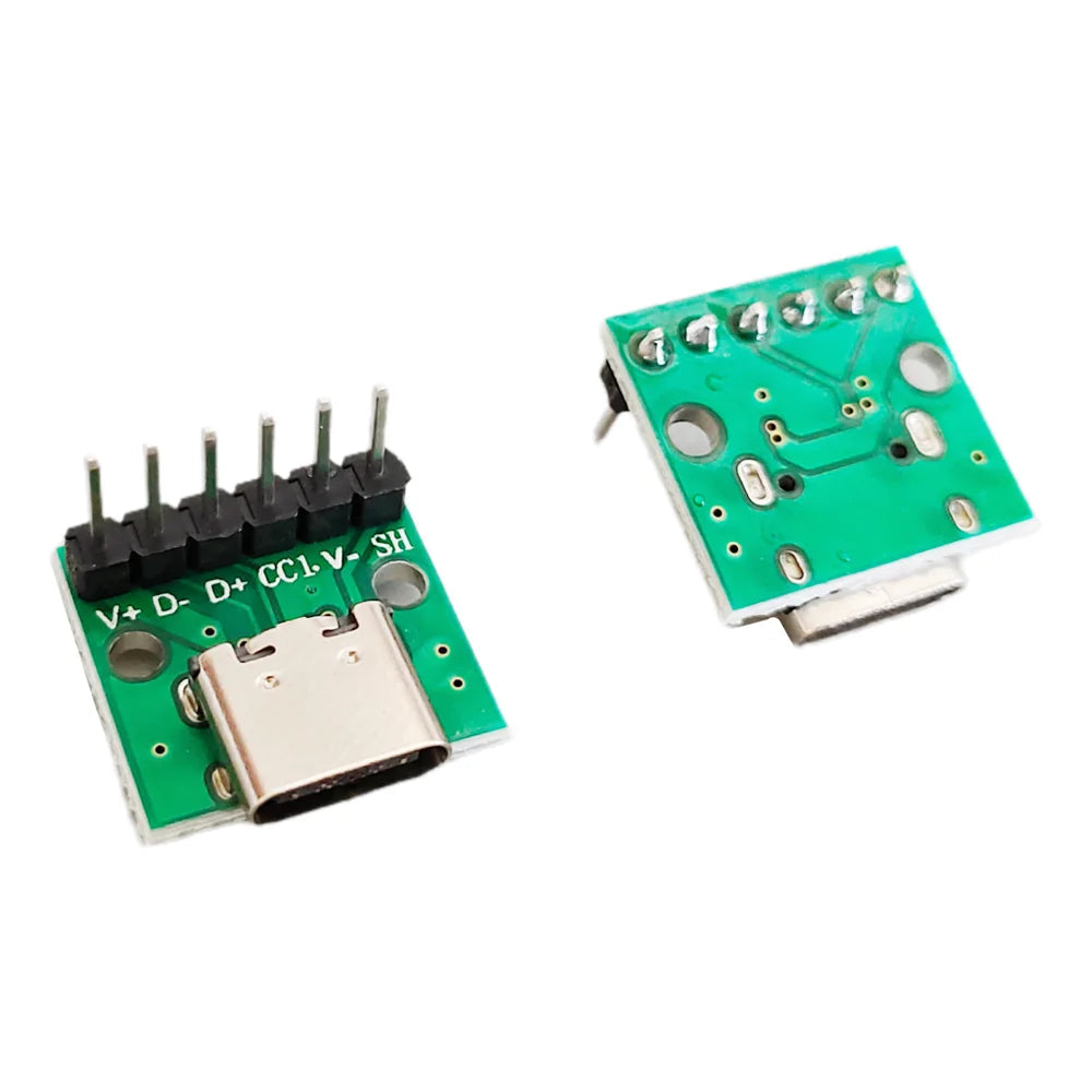 5/10/20Pcs USB 3.1 Type C 16 Pin to 6P 2.54mm Test PCB Board Adapter Connector Socket for Data Line Cable Transfer & Debugging