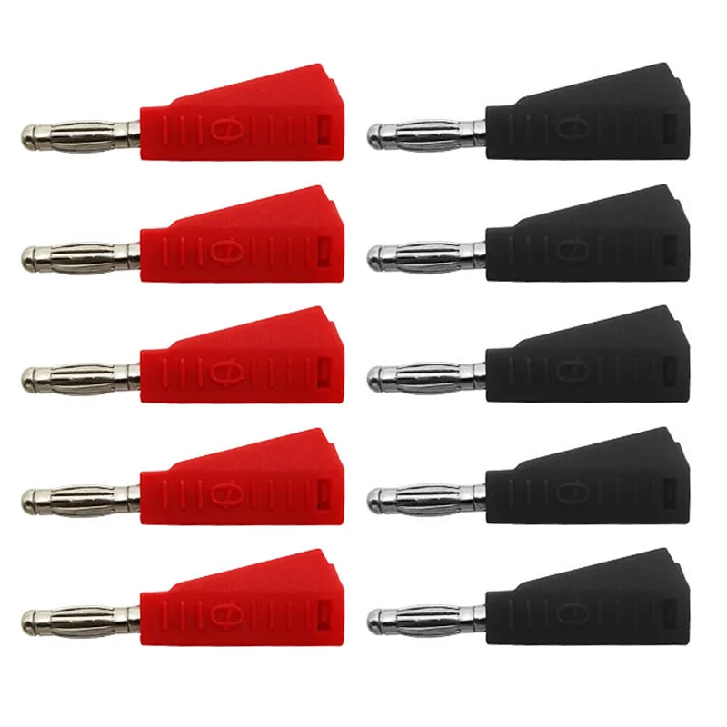 10pcs 4MM Stackable Banana Plug Copper Nickel Plated Soldering Electrical Connector