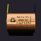 1pcs Copper foil Oil-Impregnated Silver Pin Polar Capacitor HIFI Audio DIY Grinding Mill Frequency Division Coupling MKP
