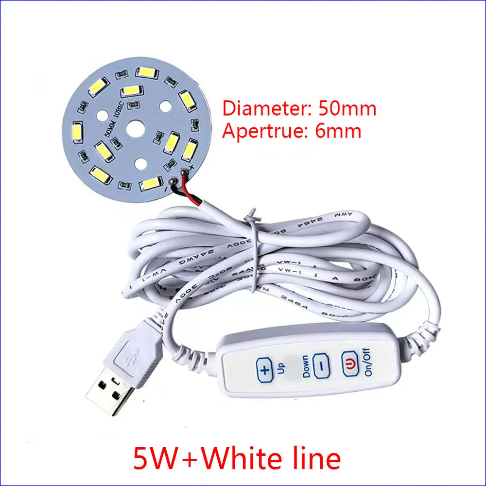 1PCS DC3V-5V Dimmable 5730 SMD LED Lamp 1W 2W 3W 4W 5W 10W LED Light Beads White Warm White With Light Adjust Switch.