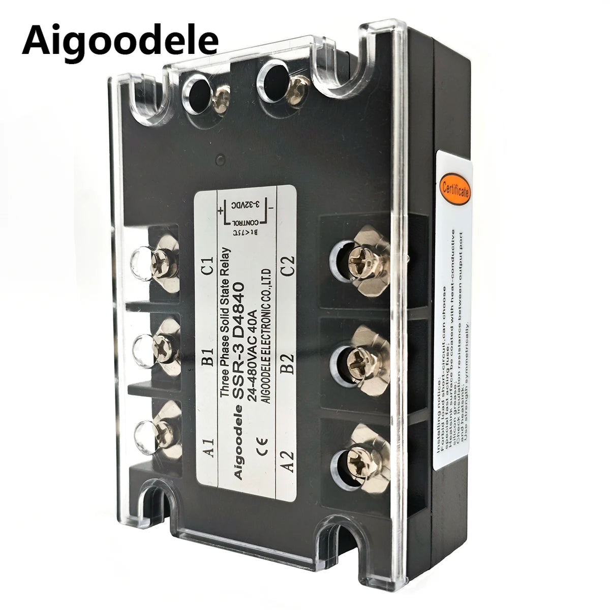 3 Phase DC-AC 10A 25A 40A DA 60A 80A 100A Three Phase SSR 3-32V DC Control 24-480V AC Solid State Relay SSR JGX-3 D4840