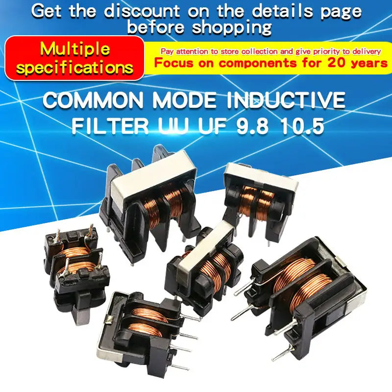 1PCS Common Mode Inductor Filter UU uf 9.8 10.5 10MH 5MH 20MH 30MH For Filter Inductance Pitch 7*8mm Copper Wire