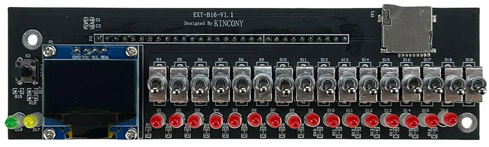 Kincony B16 ESP32-S3 Smart Controller 16CH Relay Output 7CH 1-Wire GPIOs 4CH ADS1115 Analog Input ESPHome Tasmota Tuya SD Card