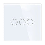 TAWOIA 1/2/3 Gang Touch Switch Double Light Switch Triple Sensor Switch 1Way EU Standard Glass Panel Blue backlight White Series