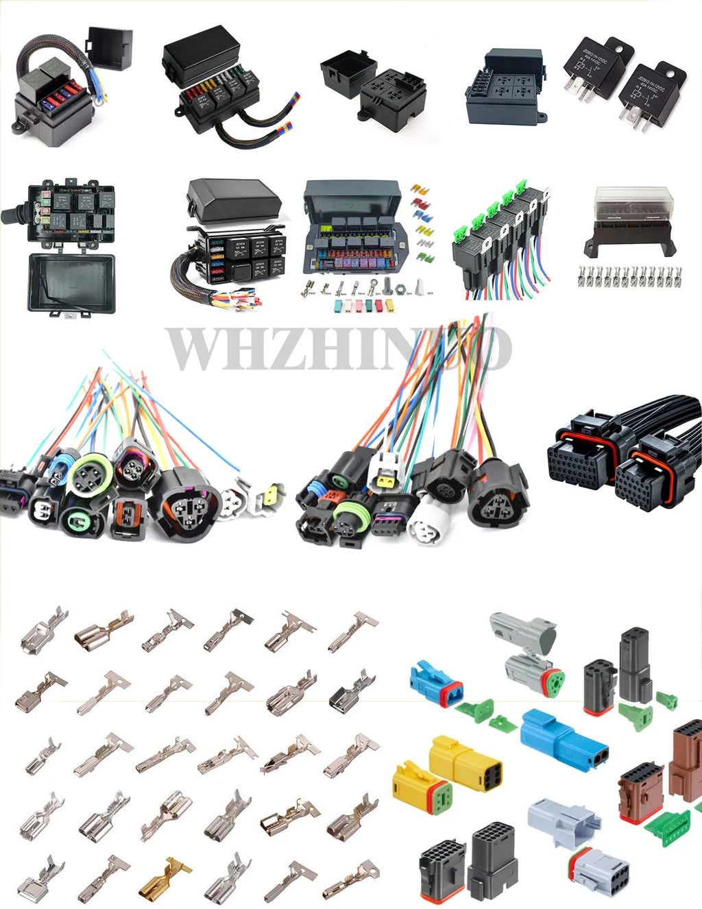 12V24VRelay Fuse Block With 10Pack 5Pin 30A Relays Slots 40 ATC/ATO Fuse Circuit Control Relay System Box 12 Volt Fuse Block