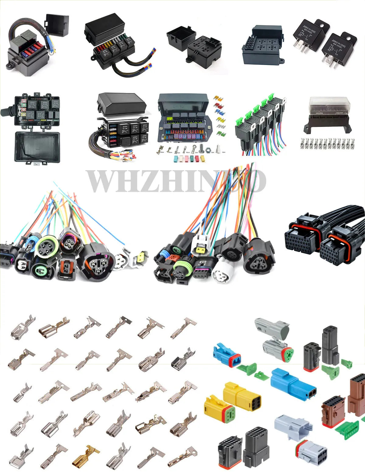 12V24VRelay Fuse Block With 10Pack 5Pin 30A Relays Slots 40 ATC/ATO Fuse Circuit Control Relay System Box 12 Volt Fuse Block