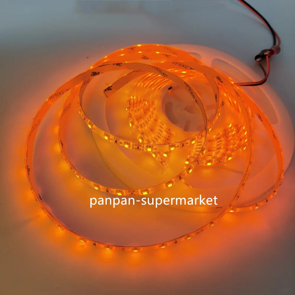 LED Strip Light 600nm True Orange SMD 5050 3528 Strip Ribbon Diode Tape Rope Lights 1m/5m 12V Flexible Strip String Lamp