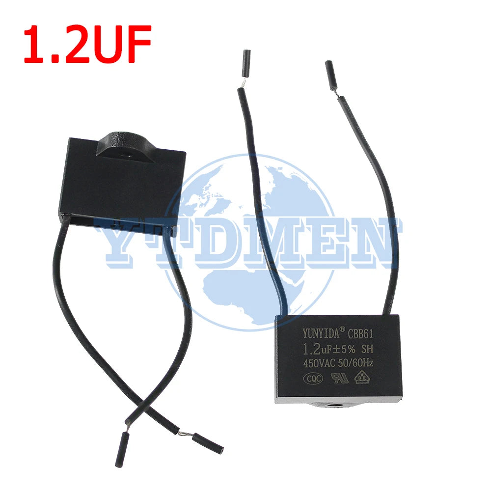 1/2/5PCS CBB61 Motor Run Capacitor 450V AC Fan Capacitors 0.8/1/1.2/1.5/1.8/2/2.5/4/5/6/8/10UF for Ceiling Fan & Air Conditioner