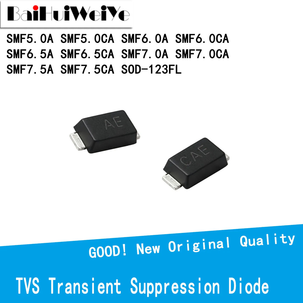 50PCS SMD TVS Diode SMF5.0A SMF5.0CA SMF6.0A SMF6.0CA SMF6.5A SMF6.5CA SMF7.0A SMF7.0CA SMF7.5A SMF7.5CA SOD-123FL