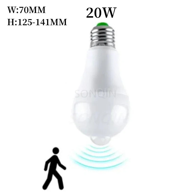 Motion Sensor Light 220V 110V E27 10W 12W 15W 18W 20W LED Lamp Auto Smart Infrared Bulb Energy Saving Lamp For Home Porch