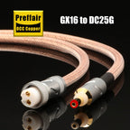 Hifi DC Power Cable GX16 2Pin to DC 2.5/2.1mm OCC Silver Plated with Pure Copper Connector Aviation Plug Phono Cable Amplifier