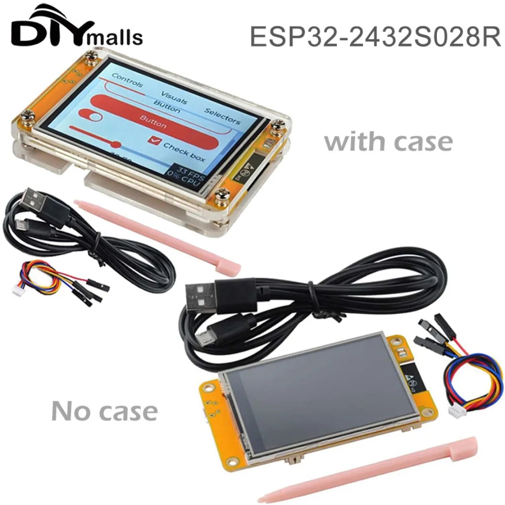 2.8" ESP32-2432S028R ESP32 Display ILI9341 Resistive Touchscreen TFT LCD Module ESP-WROOM-32 Development Board or Acrylic Case