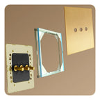 Avoir Metal Panel Toggle Switch 2 Way Gold Copper Lever Wall Power Socket European Plug Usb Type C Charging Port Lighting Dimmer