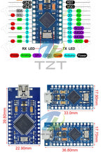 TZT Pro Micro ATmega32U4 5V 16MHz Original Chip Replace ATmega328 For Arduino Pro Mini With 2 Row Pin Header For Leonardo UNOR3