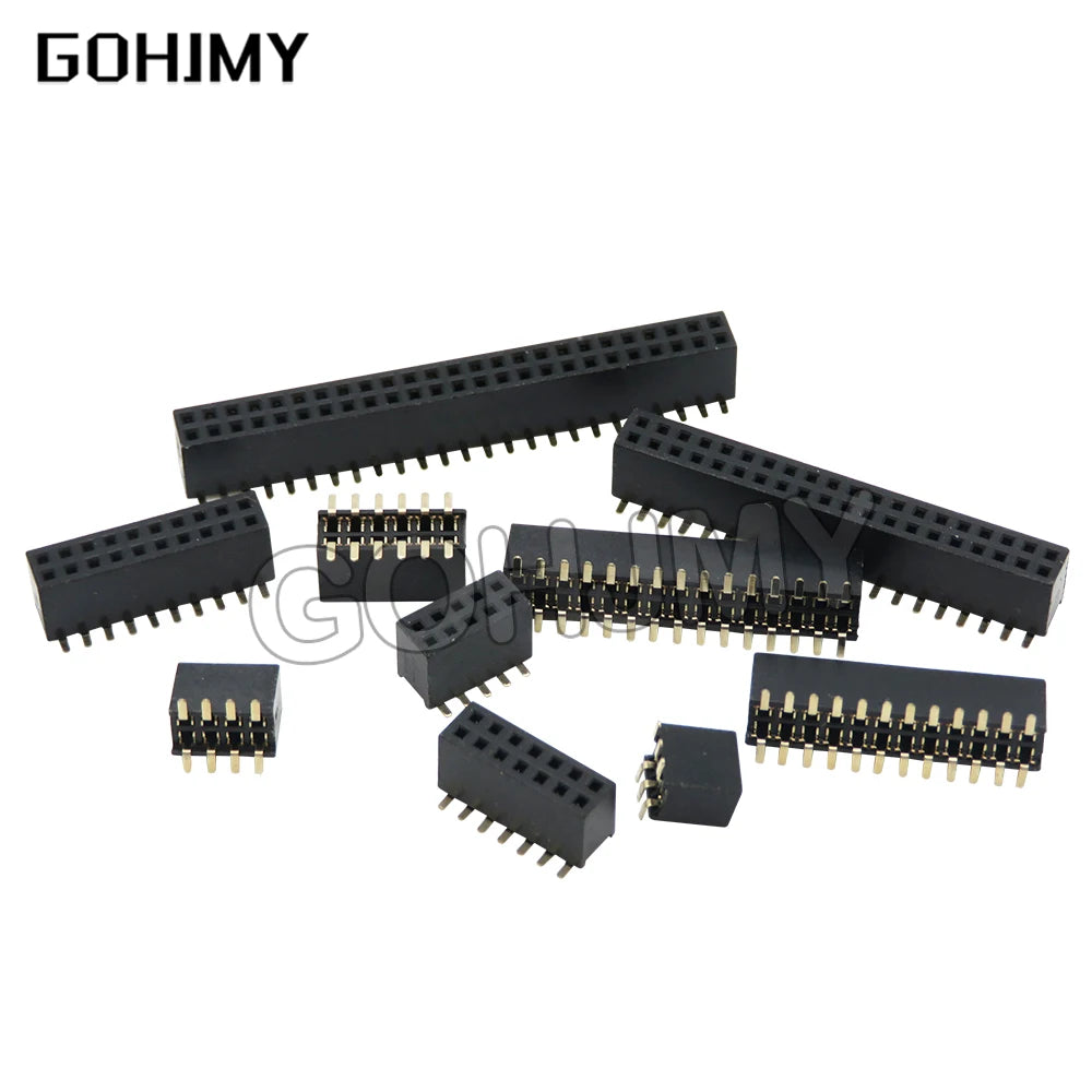 10PCS SMT 1.27mm 1.27 Double Row Female Breakaway PCB Board Pin Header socket Connector Pinheader 2*5 2*10 2*8 2*7 2*20 2* 3-50P