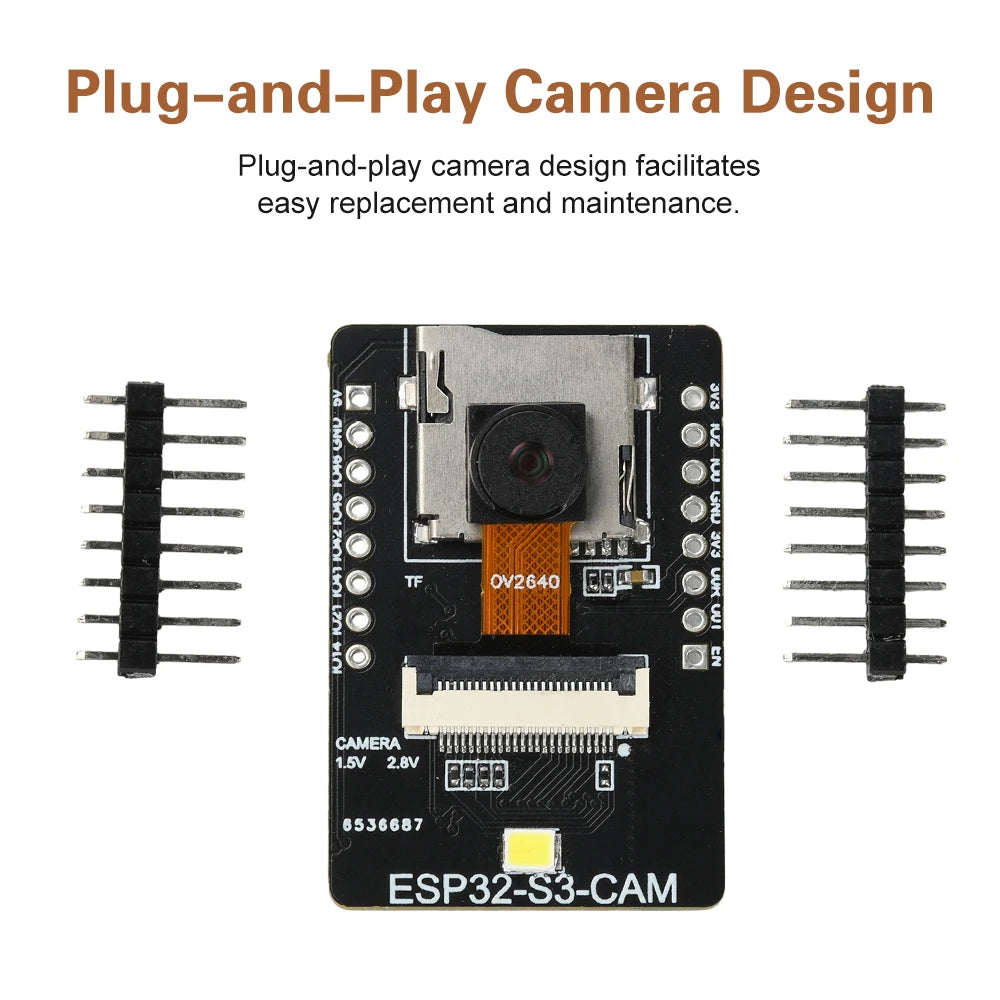 ESP32 S3 CAM WiFi BT Development Board With Visual Recognition Module Paired With OV2640 Camera Type C