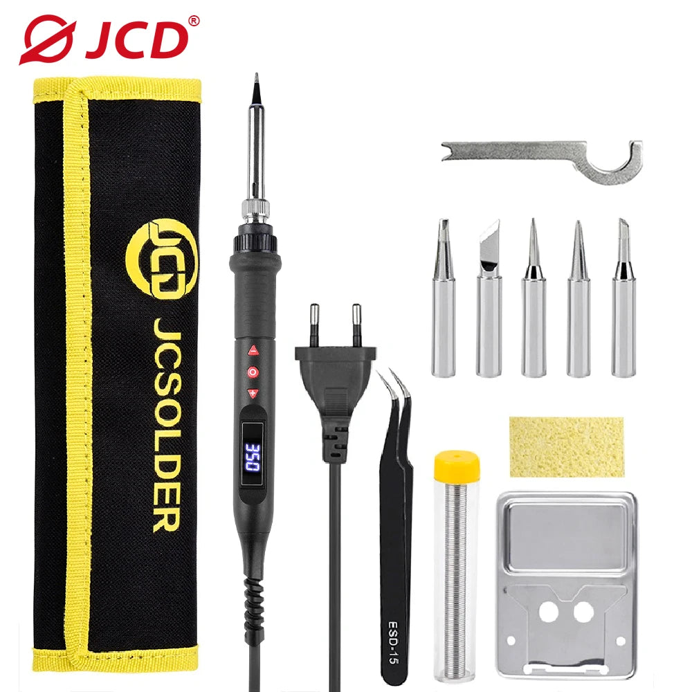 JCD 908U Soldering Iron Kit LCD Display 80W Adjustable Temperature Portable Soldering Iron 220V/110V Welding Tool