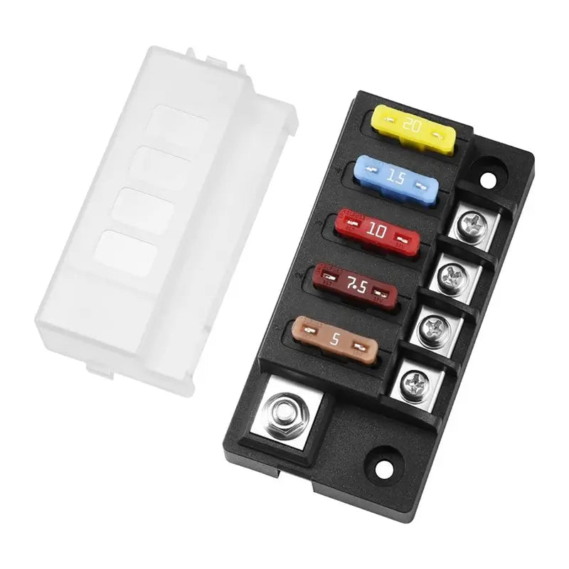 AB34-4 Circuit Blade Fuse Box, 150A Total, 12V/24V/48V DC Distribution For Automotive & EV Auxiliary