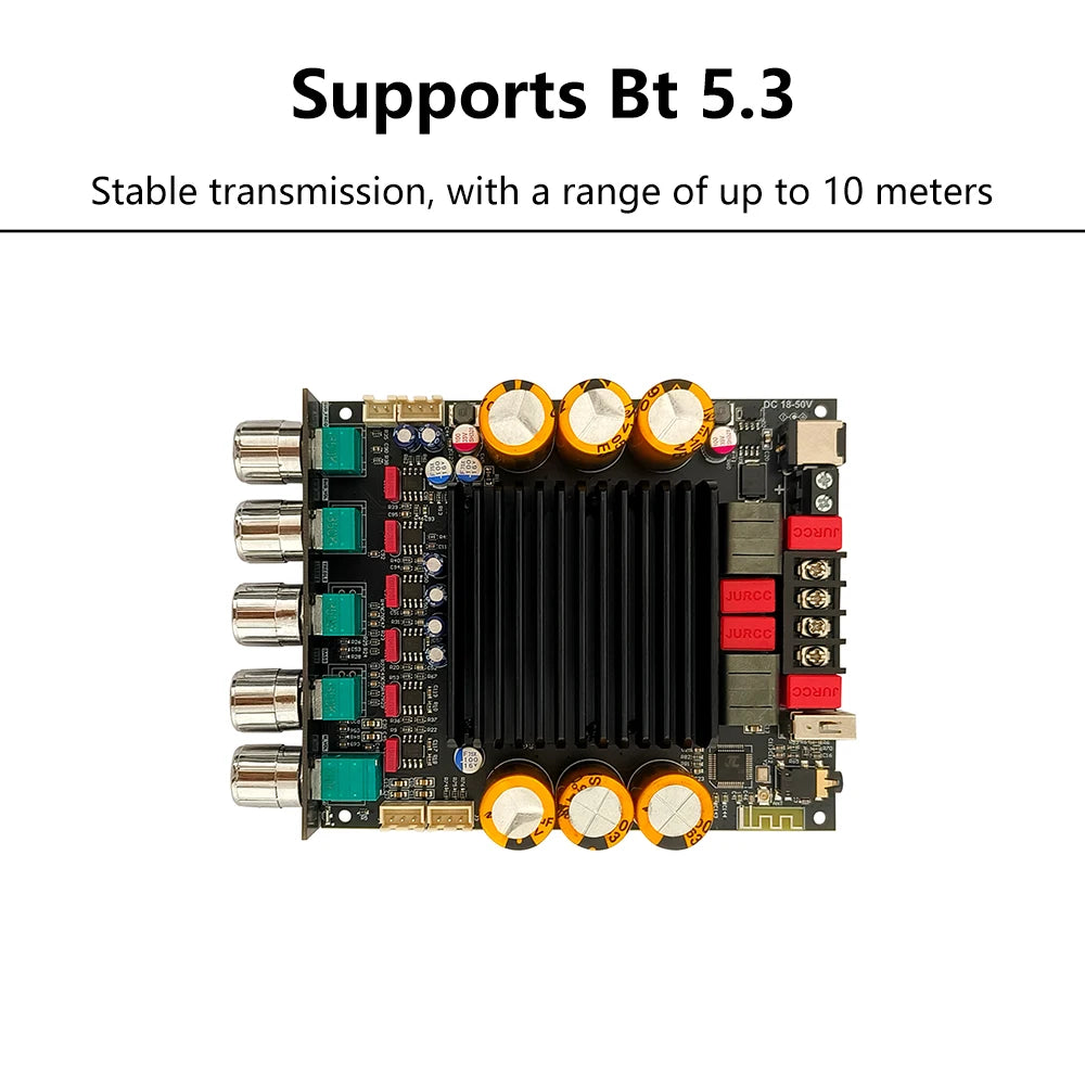 ZK-SUB600 BT Amplifier Board Module 2.0 Channel 300W+300W+Subwoofer Extension TPA3255 DC 18-50V with Subwoofer
