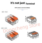 WAGO holes Lever wire connector 221-412 221-413 221-415 221-612 221-613 221-615 Quick Wiring terminal 0.14-4mm²/AWG24-12 2/3/5