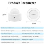 Zigbee PIR Motion Sensor Infrared Detector Mini Smart Human Body Sensor Remote Control Alarm Work with Tuya Alexa Smart Life App